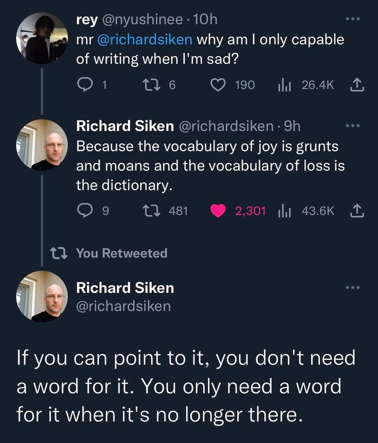 This may contain: two tweets with the same caption on them, one has an image of richard