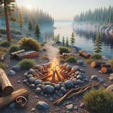 Download Ai Generated, Campfire, River ...