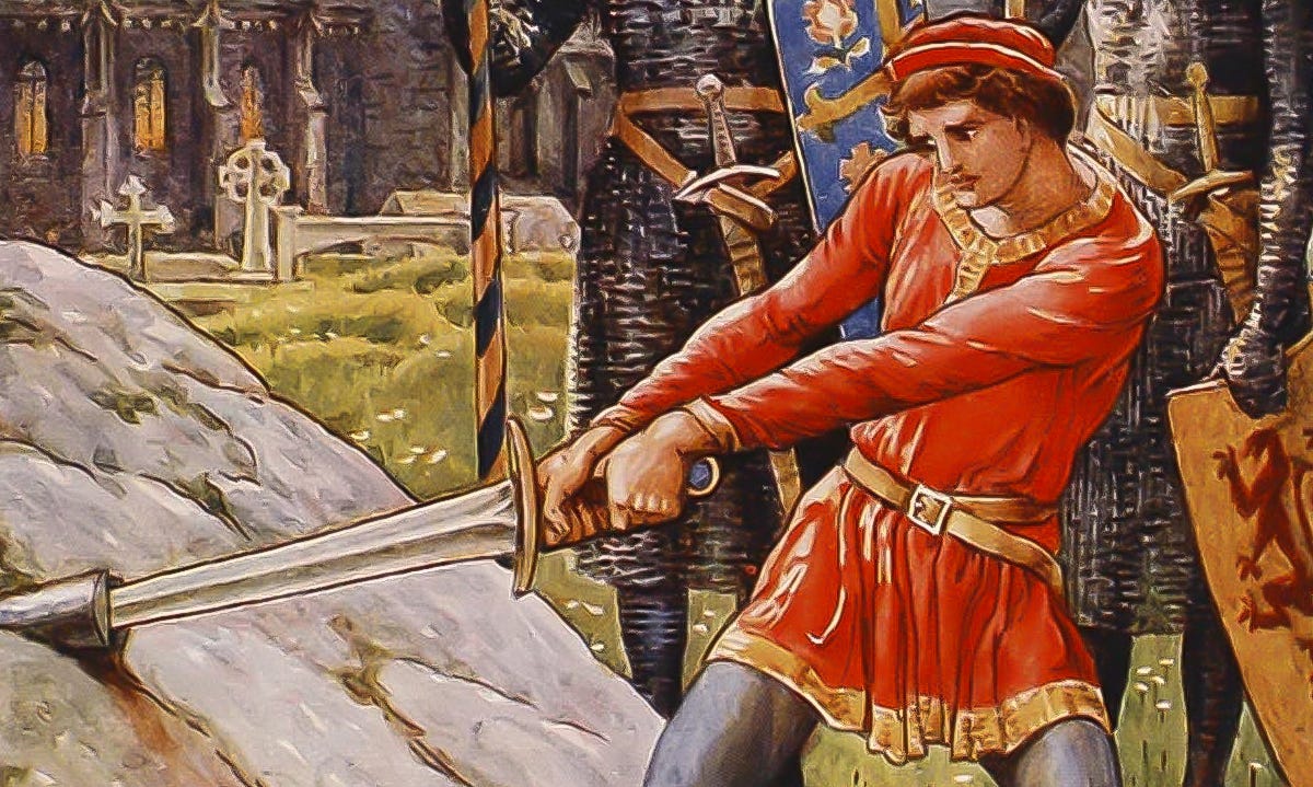Pulling the sword from the stone Pulling the sword from the stone