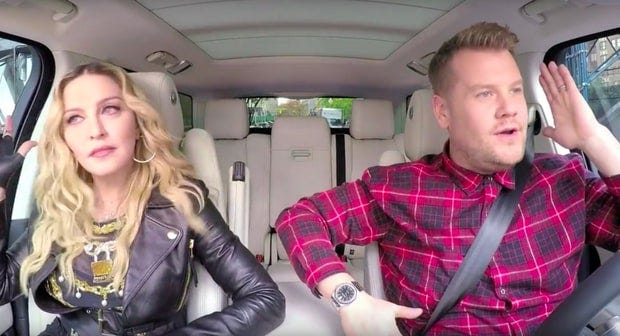 madonna vogues out with james corden madonna vogues out with james corden