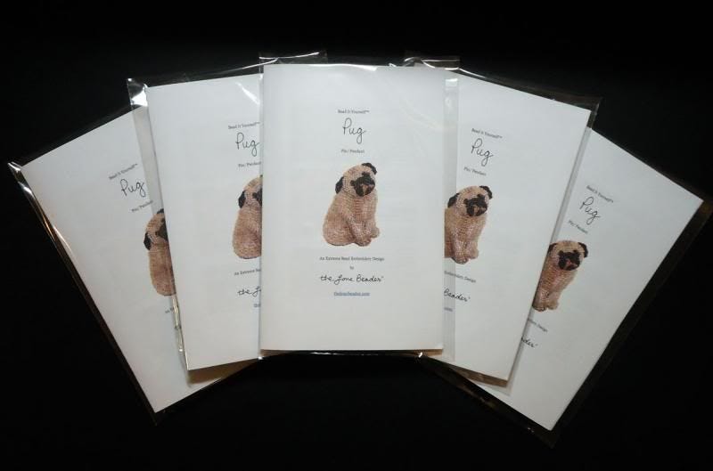 Beaded Pug dog pin pendant bead embroidery kit etsy beadwork sewing crafts Beaded Pug dog pin pendant bead embroidery kit etsy beadwork sewing crafts