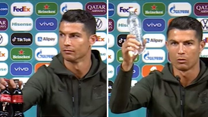 Euro 2021: Cristiano Ronaldo removes bottles of Coca Cola from his press  conference table... Will UEFA respond? | Marca