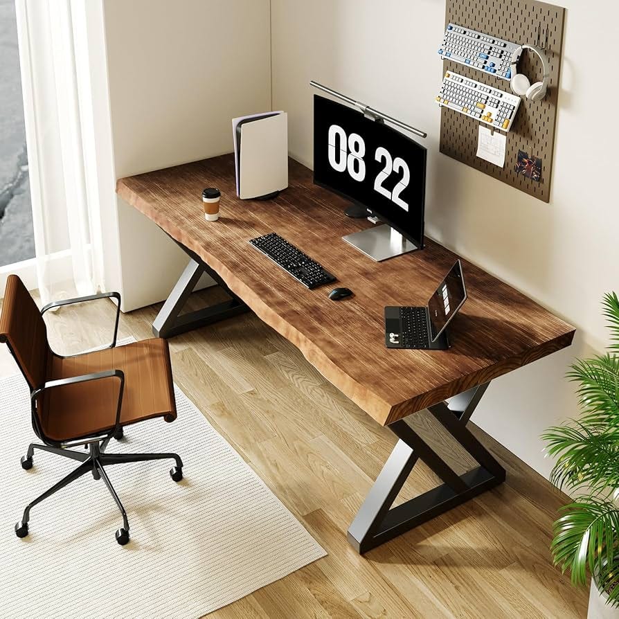Amazon.com: Sihtengxxhongs Rustic Style Solid Wood 55-inch Computer Desk -  Large Office Desk for Home Office, Modern and Simple Design, Ideal for  Study, Writing, Dining : Home & Kitchen