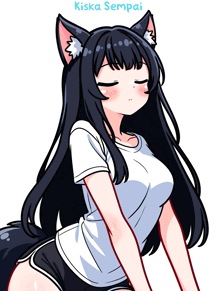 a drawing of a girl with cat ears and the words kiska sempai on the bottom a drawing of a girl with cat ears and the words kiska sempai on the bottom