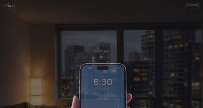 Maxi homepage screenshot