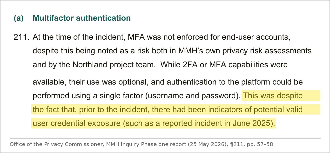 Paragraph 211 of the Privacy Commissioner’s Phase one report, highlighting the reported incident in June 2025 Paragraph 211 of the Privacy Commissioner’s Phase one report, highlighting the reported incident in June 2025