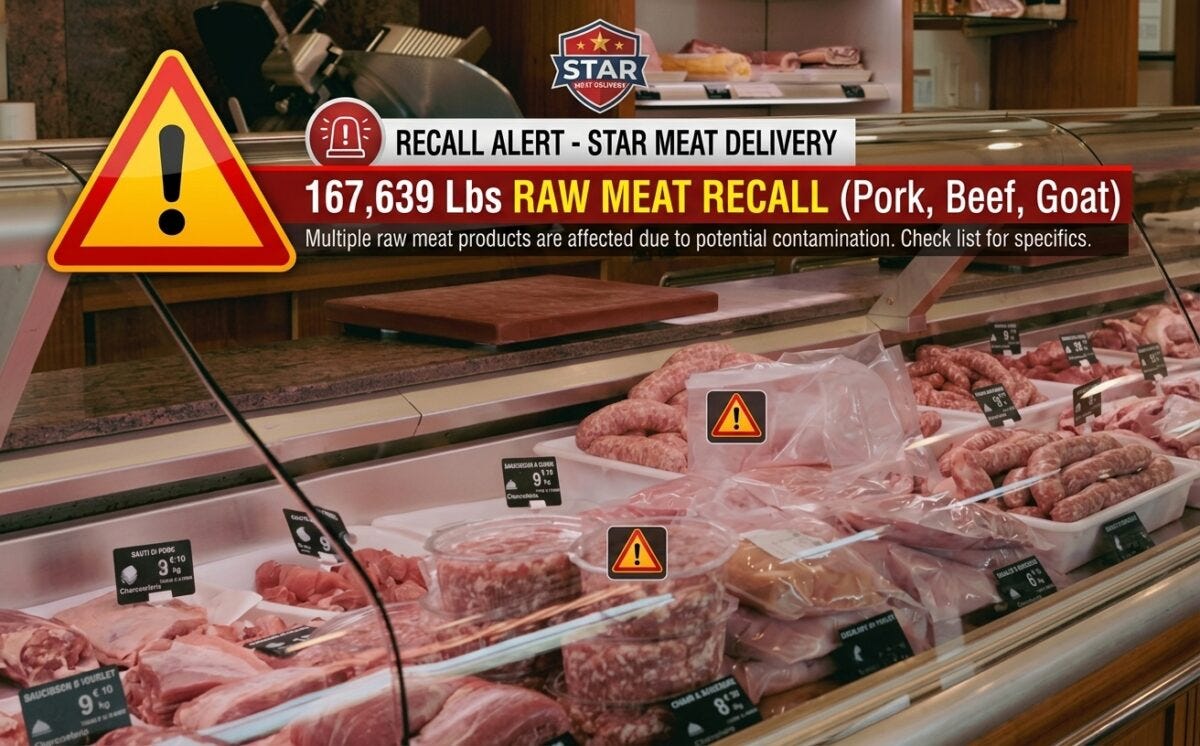 Star Meat Delivery Recalls 167,639 Lbs Raw Pork, Beef, Goat Products 2026 Star Meat Delivery Recalls 167,639 Lbs Raw Pork, Beef, Goat Products 2026