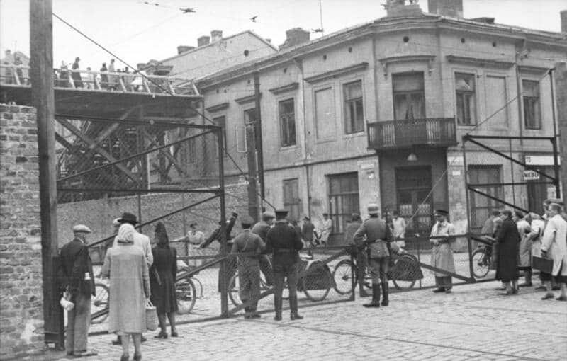 An entrance to the Warsaw Ghetto, 1942. An entrance to the Warsaw Ghetto, 1942.