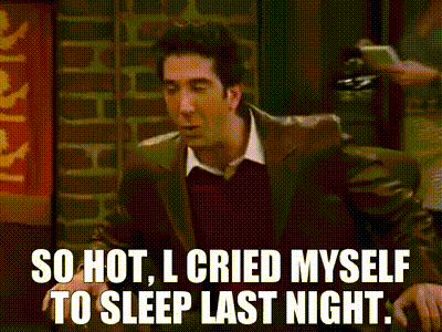 YARN | So hot, l cried myself to sleep last night. | Friends (1994) -  S09E12 The One With Phoebe's Rats | Video gifs by quotes | 340edbeb | 紗