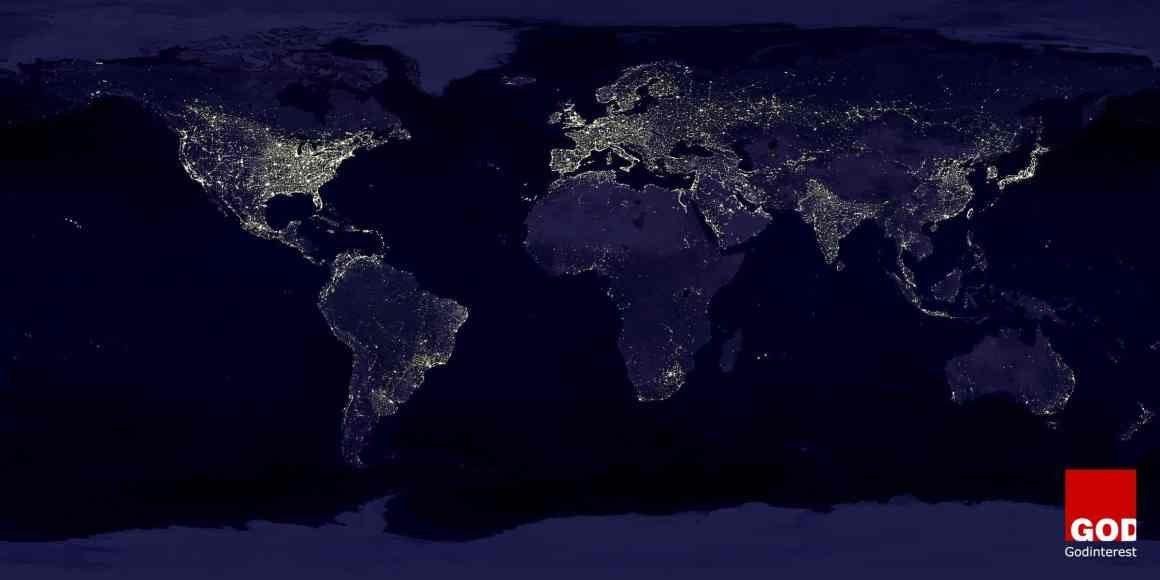 View of Earth at Night from Space