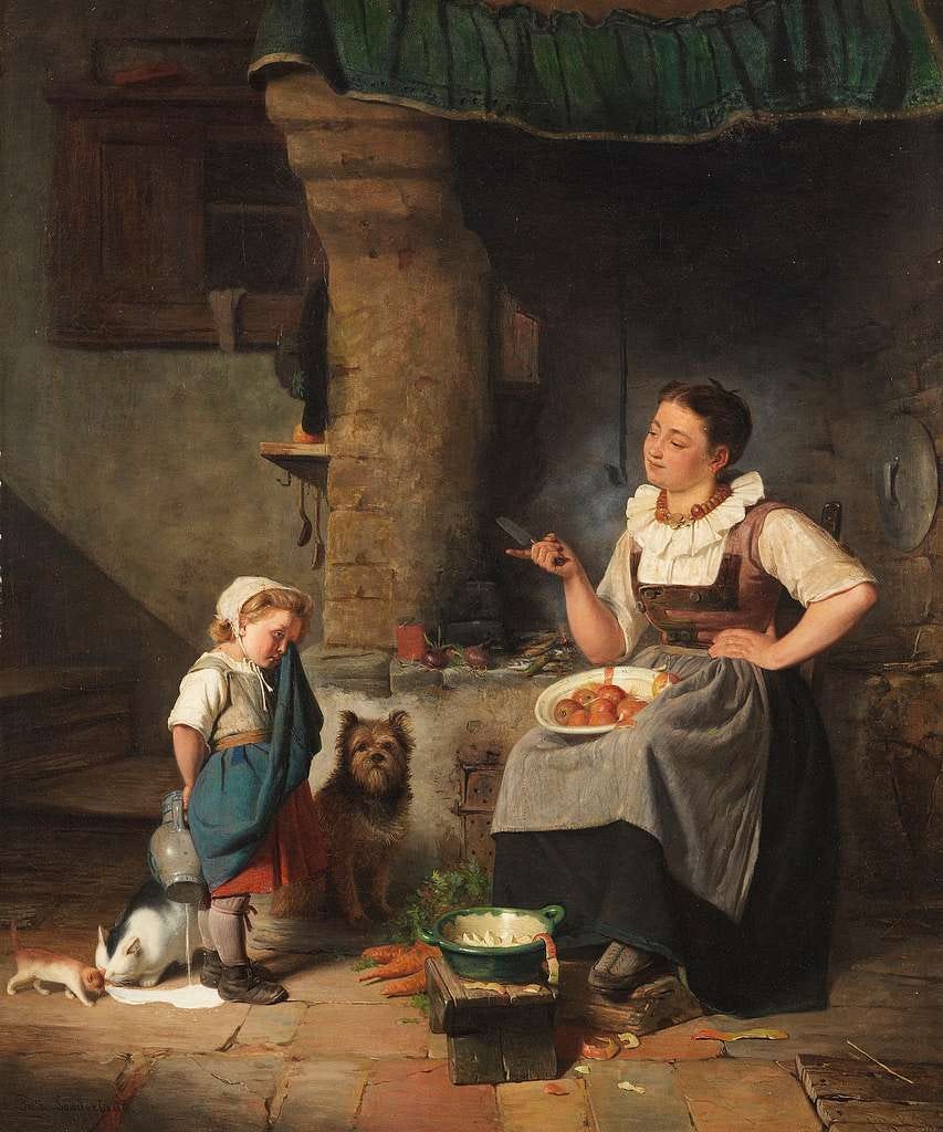 Fritz Sonderland - Genreszene - Drawing. Public domain image.
