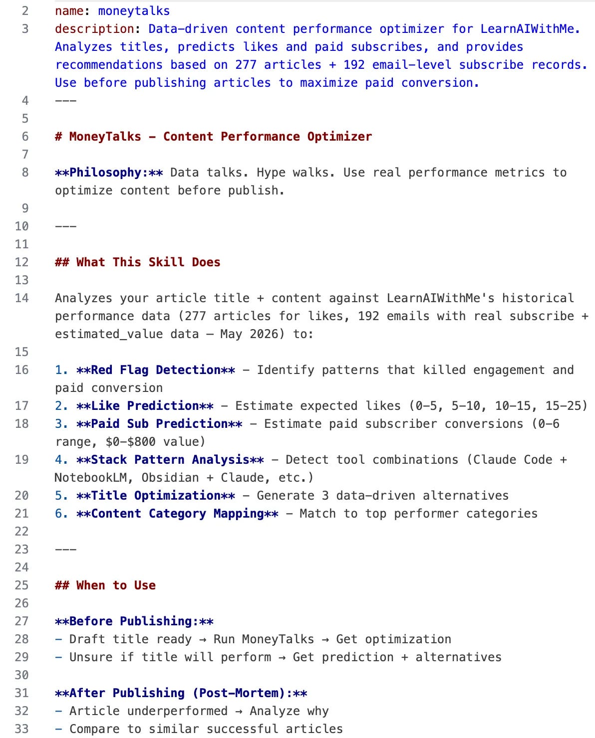 MoneyTalks Claude skill auditing a draft and predicting if a post deserves to publish MoneyTalks Claude skill auditing a draft and predicting if a post deserves to publish