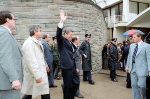 Reagan wasn’t smiling minutes after this picture was taken.