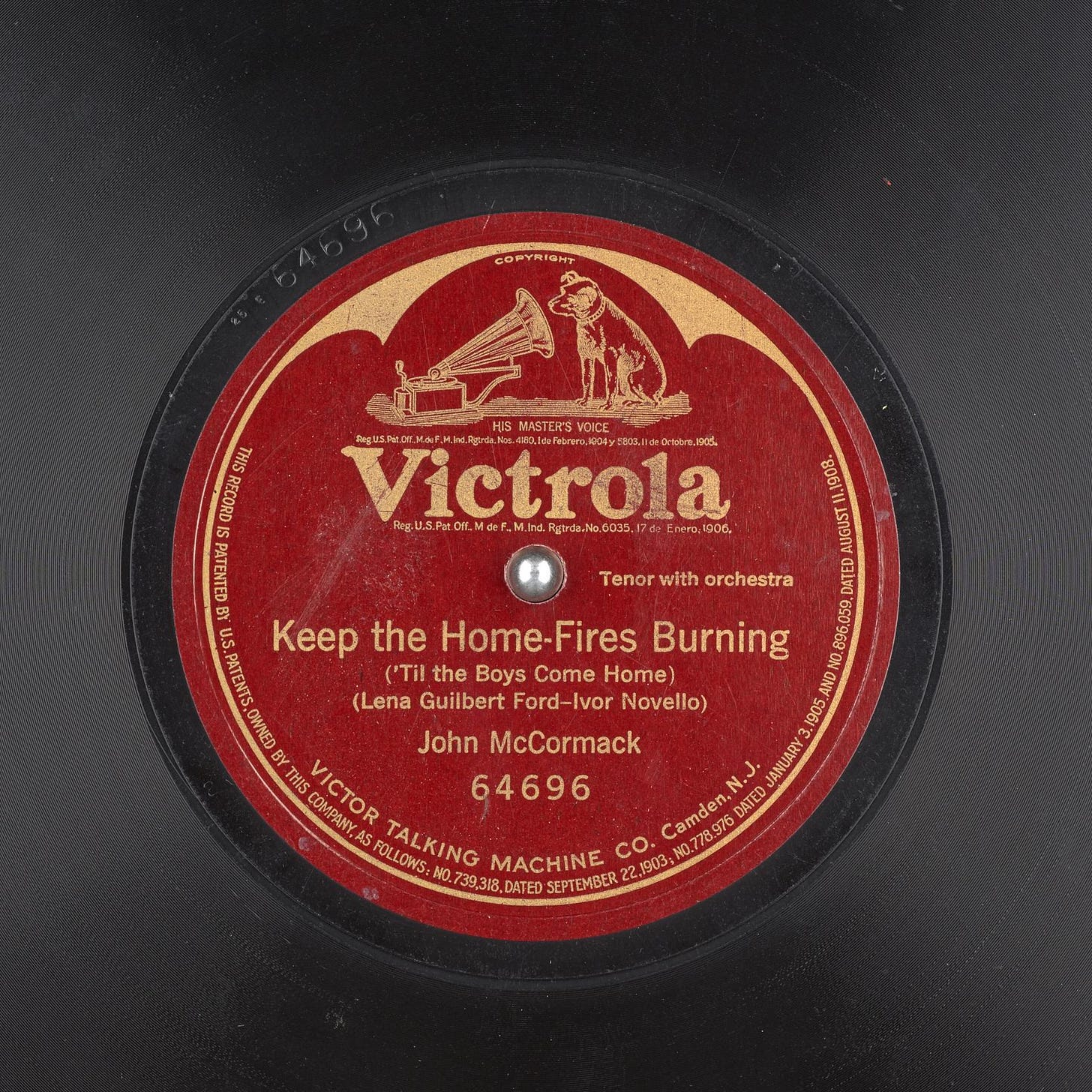 image of a record with the song title keep the home fires burning