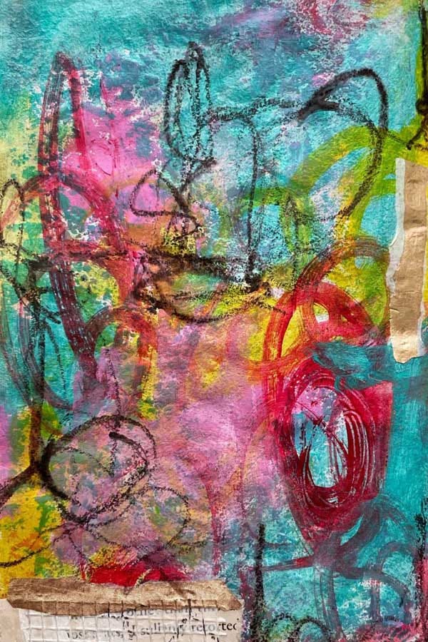 The starting stages of an intuitive painting