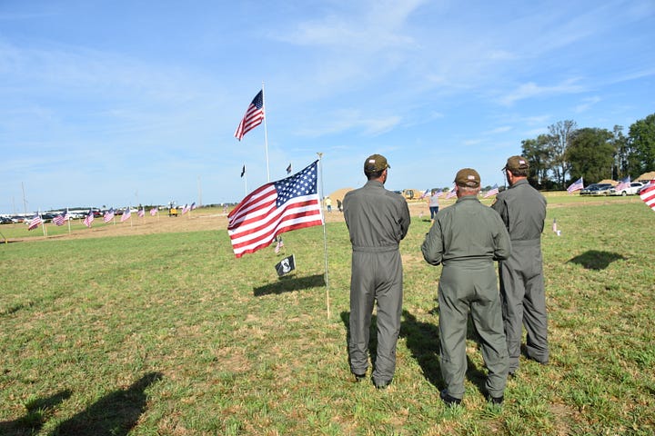 Scenes from American Huey 369 Patriot Day with pilots and volunteers.