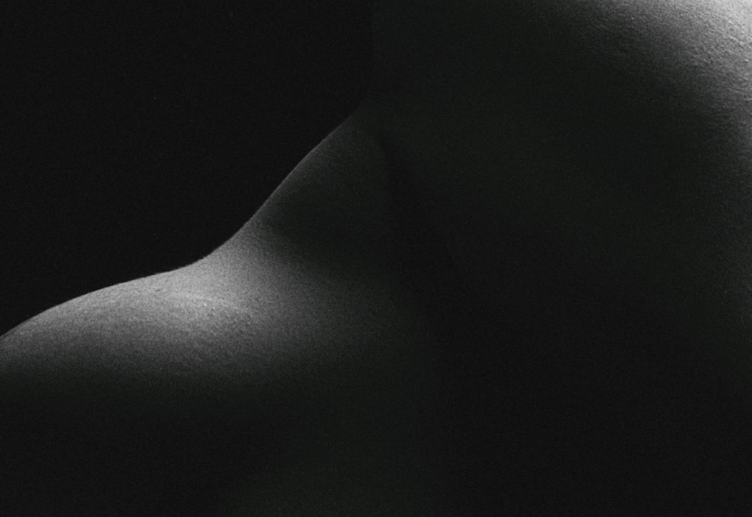 grayscale photo of persons face