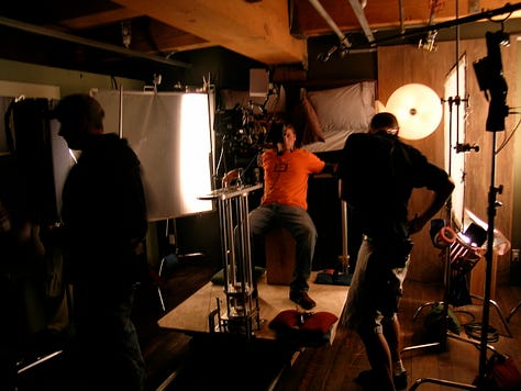 BTS of the masturbation scene. (Images via Q. Allan Brocka)