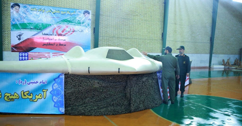 Crashed U.S. RQ-170 on display in Iran. Iranian state media photo