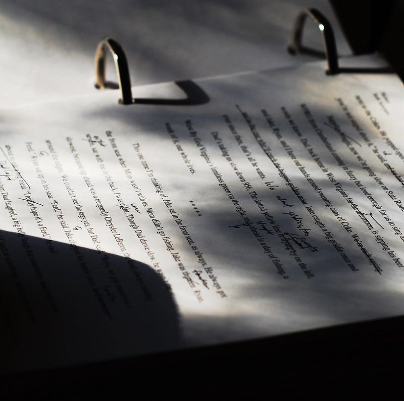 An edited, typed manuscript in a 3-ring binder. An edited, typed manuscript in a 3-ring binder.