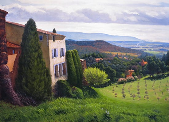 oil painting, View from Rousillon, © John Hulsey