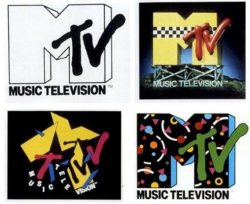 Evolución del logo de MTV a lo largo de las décadas, reflejando su capacidad de adaptación y reinvención constante. Evolución del logo de MTV a lo largo de las décadas, reflejando su capacidad de adaptación y reinvención constante.