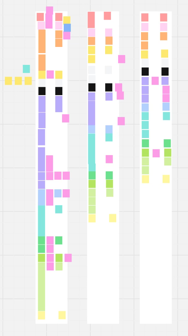 A screenshot of a zoomed out Miro board with lots of colored sticky notes