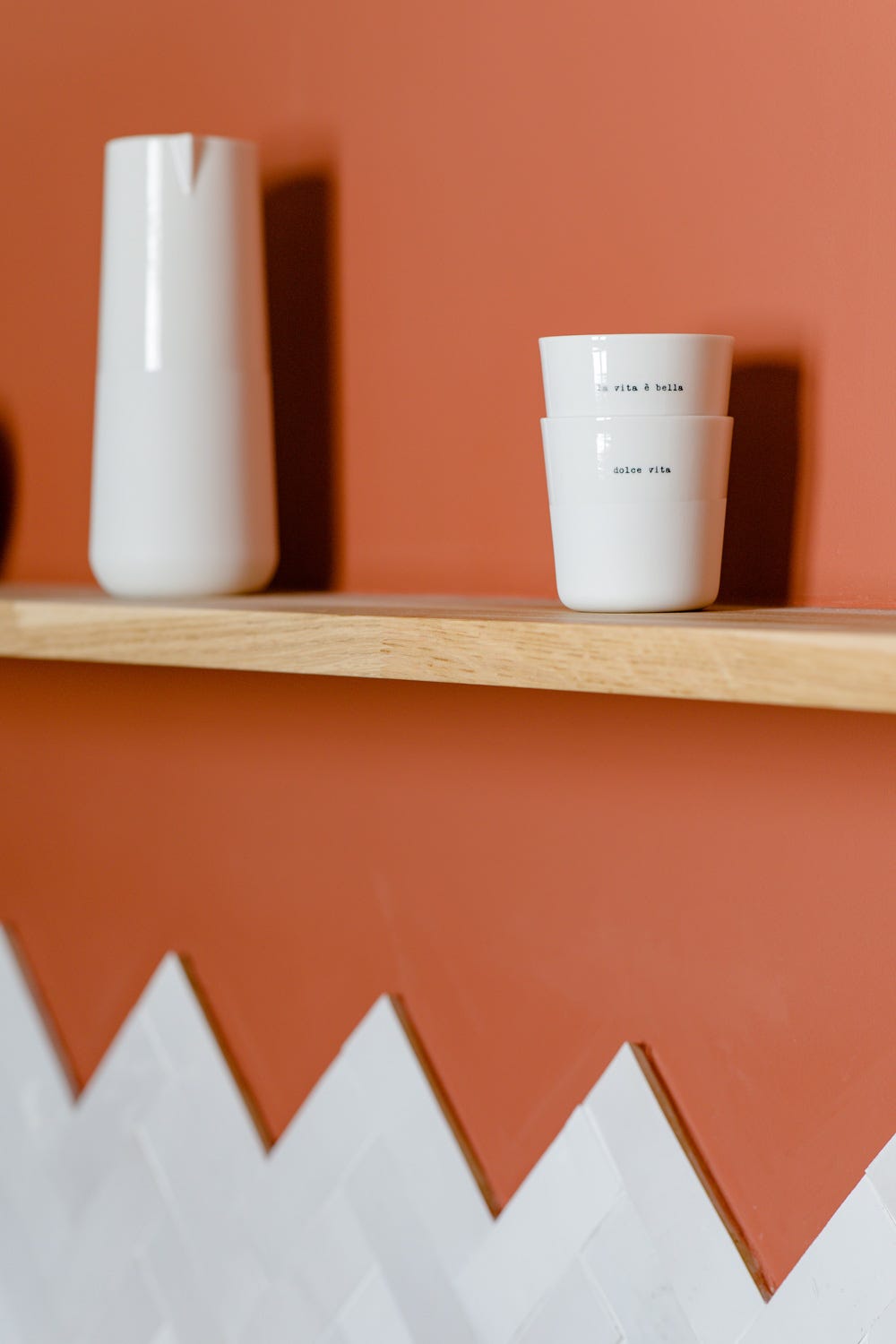 Chevron zig zag tiles kitchen