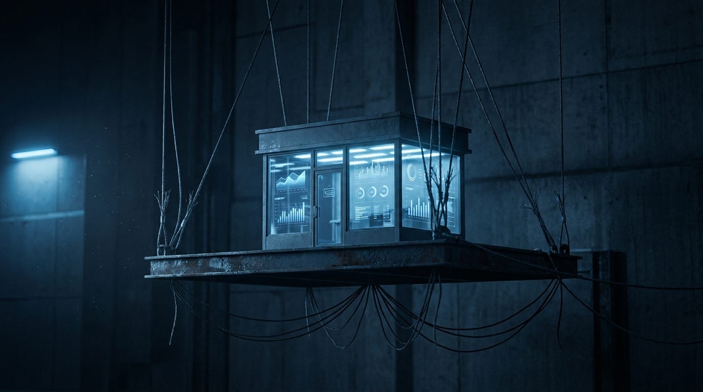 A storefront suspended from rented cables — the platform-dependent business A storefront suspended from rented cables — the platform-dependent business
