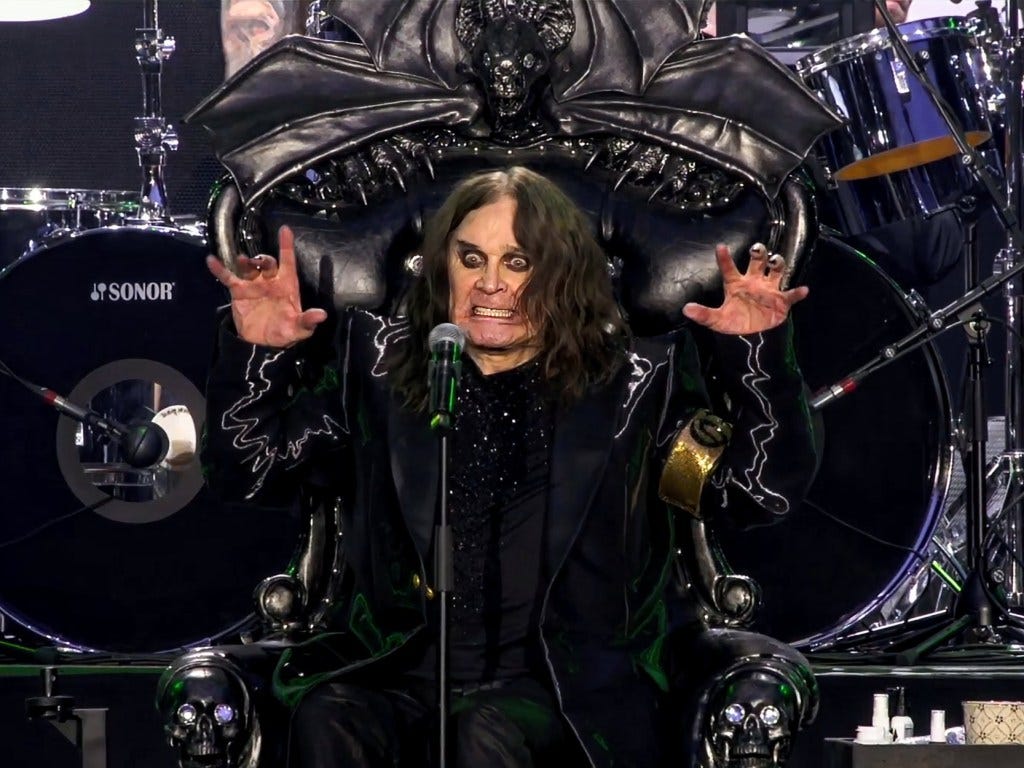 Ozzy Osbourne on stage at Black Sabbath's final concert.