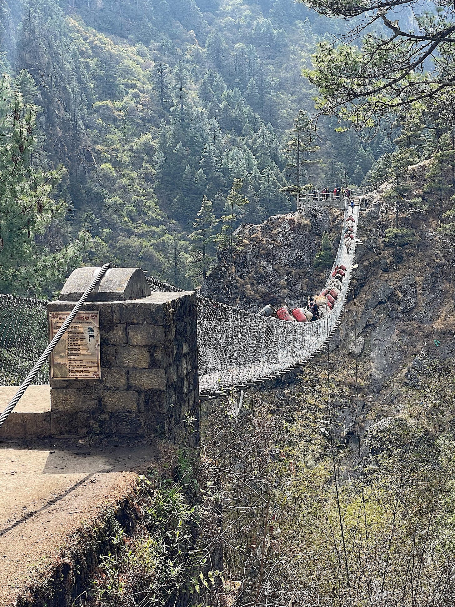 You have to wait for the donkeys to finish crossing before starting.