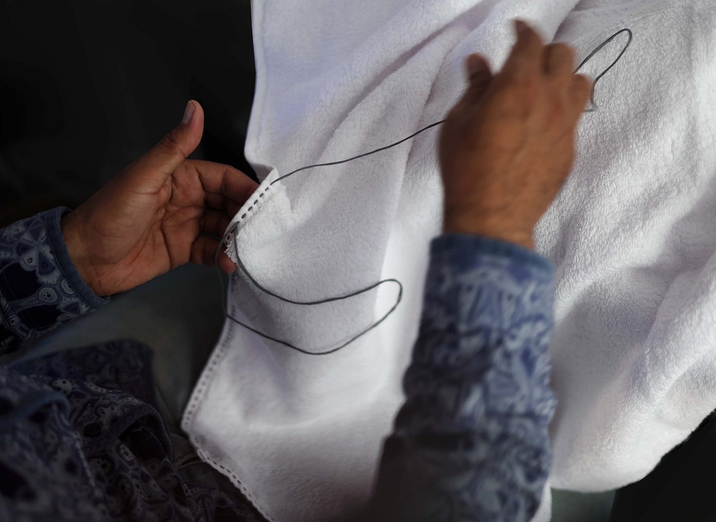 Hand Embroidering our TRASS finishing - design V. Barkowski