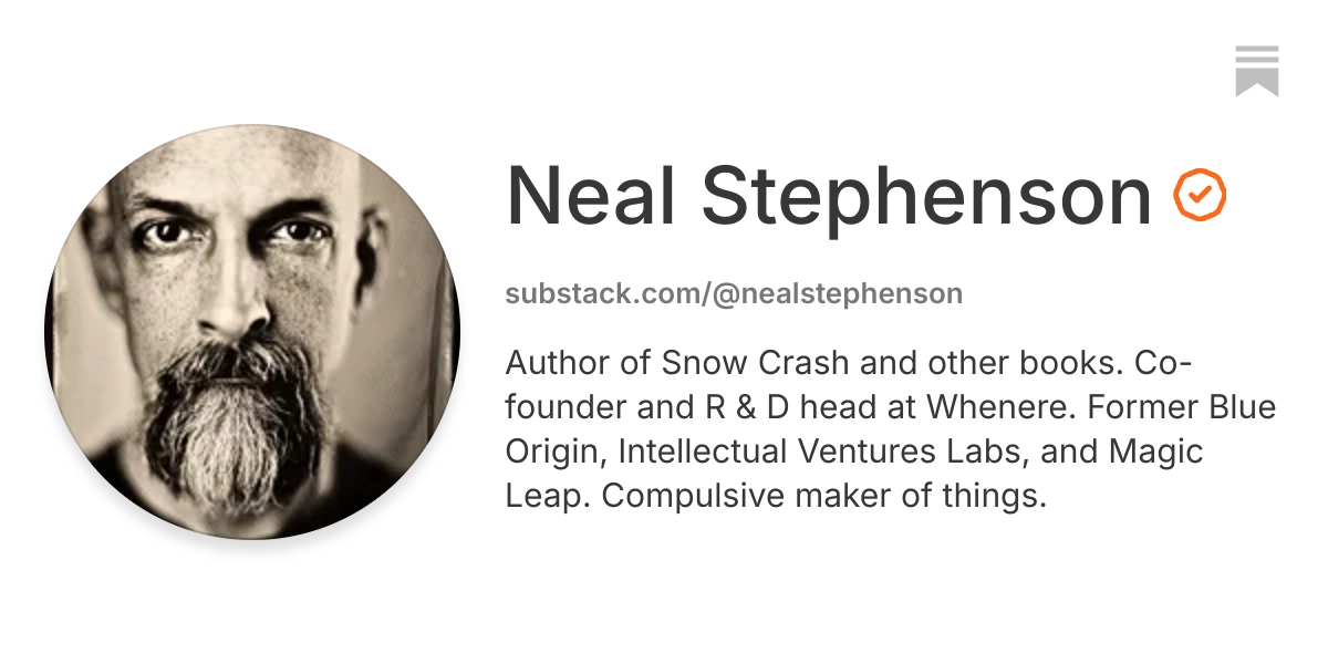 Neal Stephenson | Substack