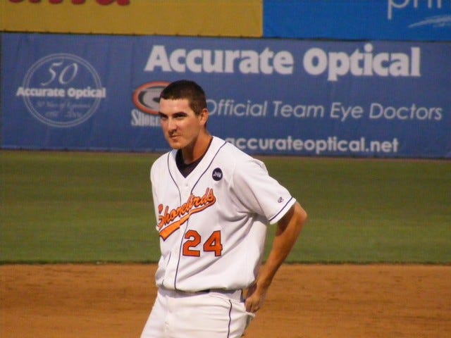 Ron Welty, pictured here during a game July 15th against Lexington, managed to outplay his teammates and is my 2009 Shorebird of the Year. Photo by Kim Corkran. Ron Welty, pictured here during a game July 15th against Lexington, managed to outplay his teammates and is my 2009 Shorebird of the Year. Photo by Kim Corkran.