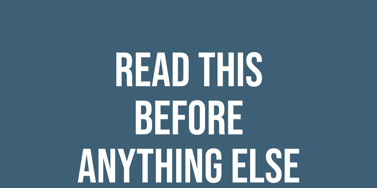 Read This First