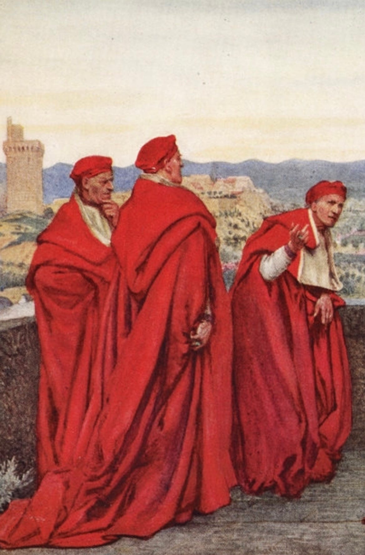Saint Catherine of Sienna, the Pope, and the Cardinals