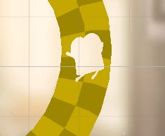 Trecho da curva com uma máscara do Pãozito.