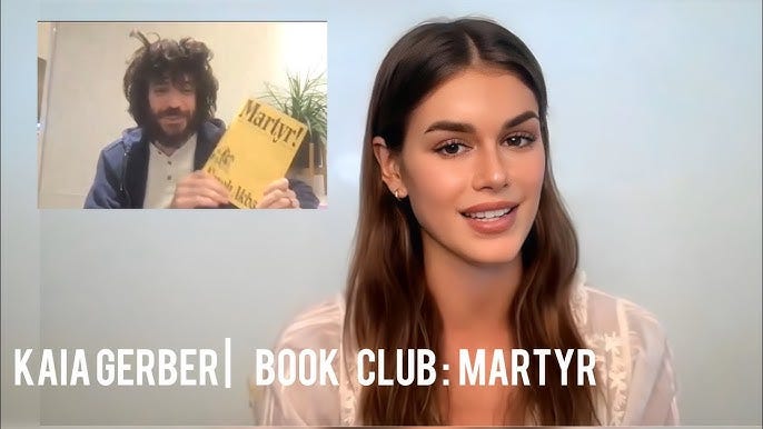 Kaia Gerber's book club talking about "Martyr" with Kaveh Akbar Kaia Gerber's book club talking about "Martyr" with Kaveh Akbar