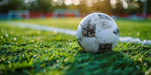 Soccer Ball on Lush Green Field | Premium AI-generated image