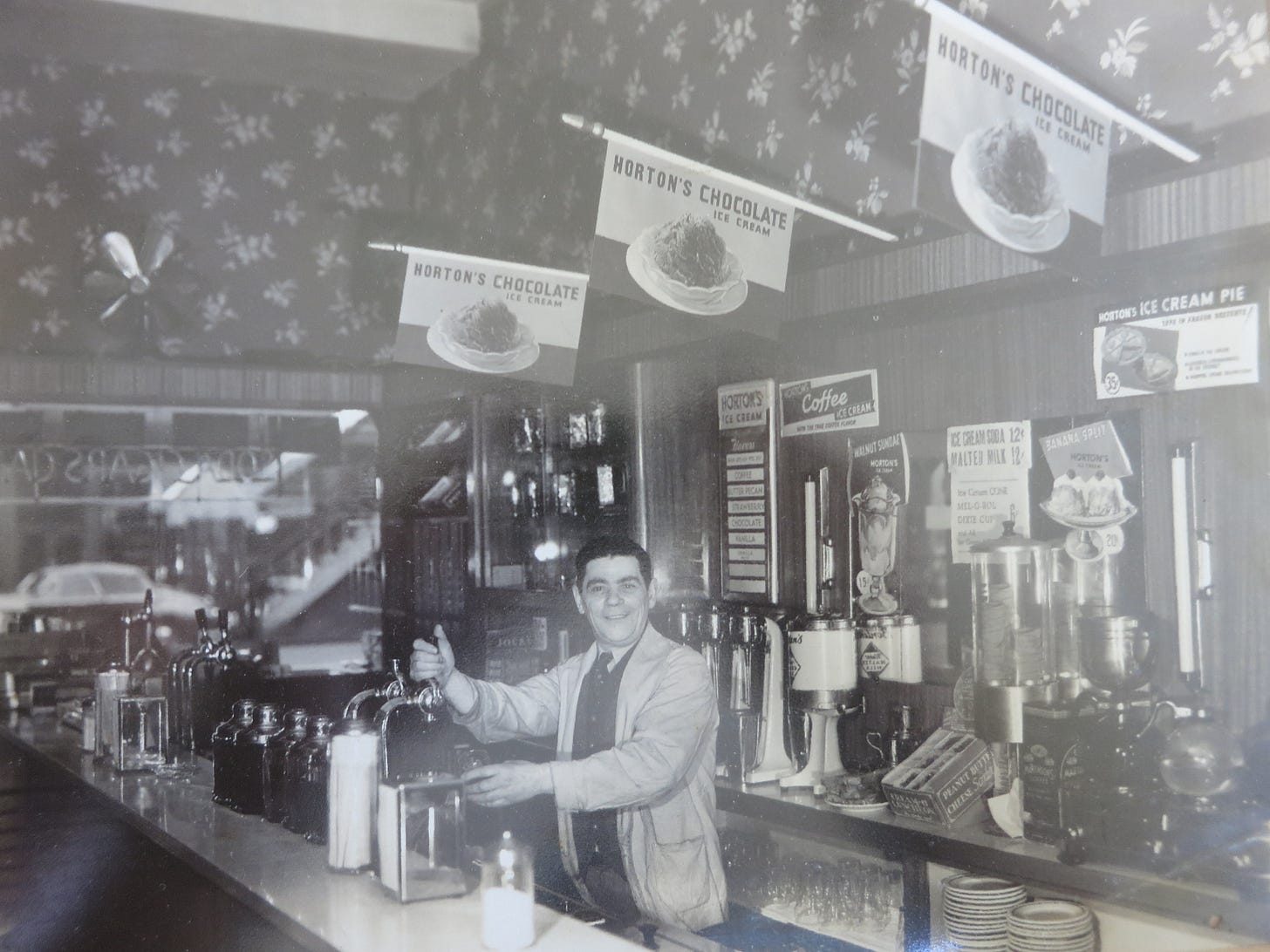 David's grandfather at his ice cream shop in Manhattan.