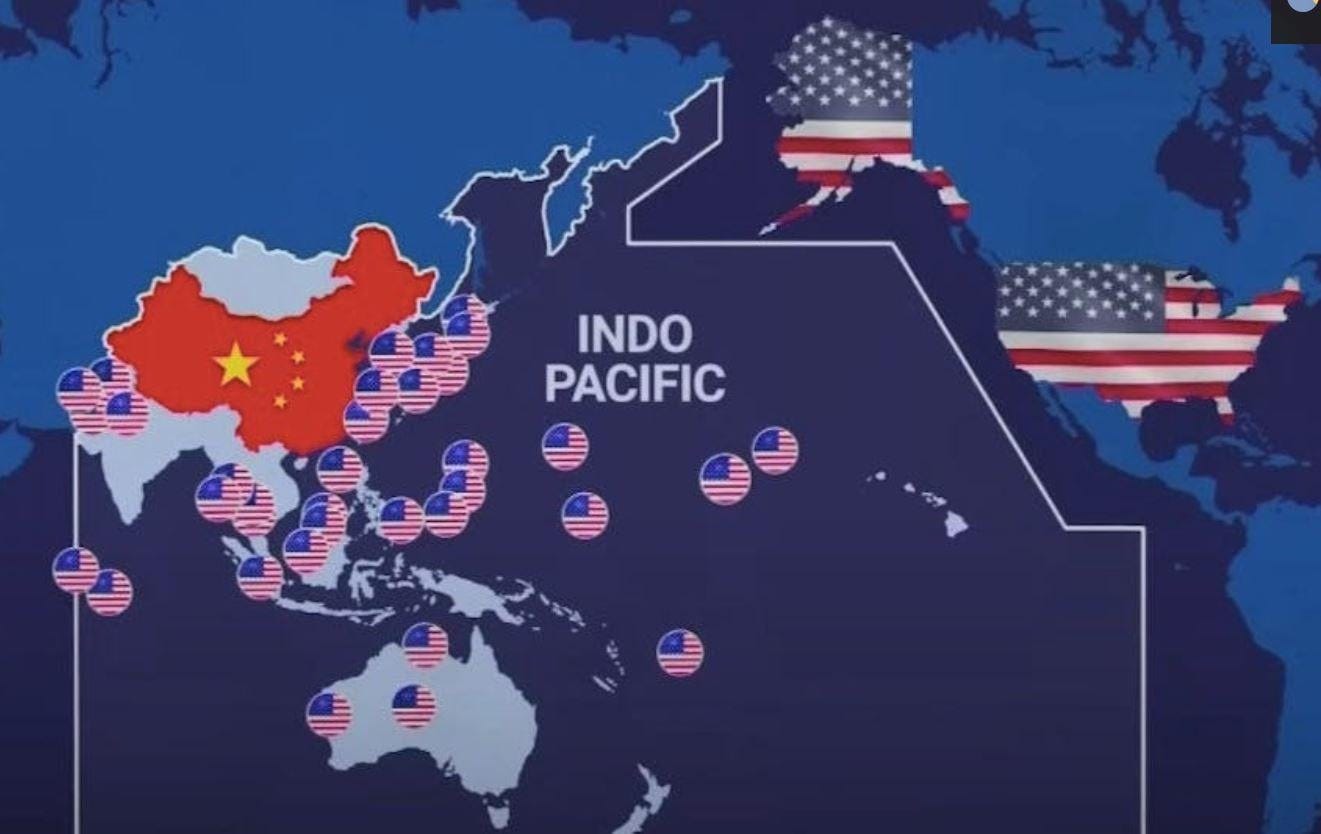 US Military Containment Strategy against China : r/MapPorn