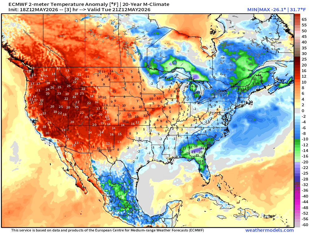May 12, 2026 Tuesday Spring Weather - by Dr. Ryan Maue