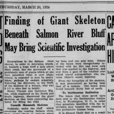 giants_of_ancientamerica | 1924âą Idaho County Free Pressâą March 20âą IDAHOâ While extracting dirt for road base within Salmon River Canyon, H. Vincent and L. Tipton... | Instagram giants_of_ancientamerica | 1924âą Idaho County Free Pressâą March 20âą IDAHOâ While extracting dirt for road base within Salmon River Canyon, H. Vincent and L. Tipton... | Instagram
