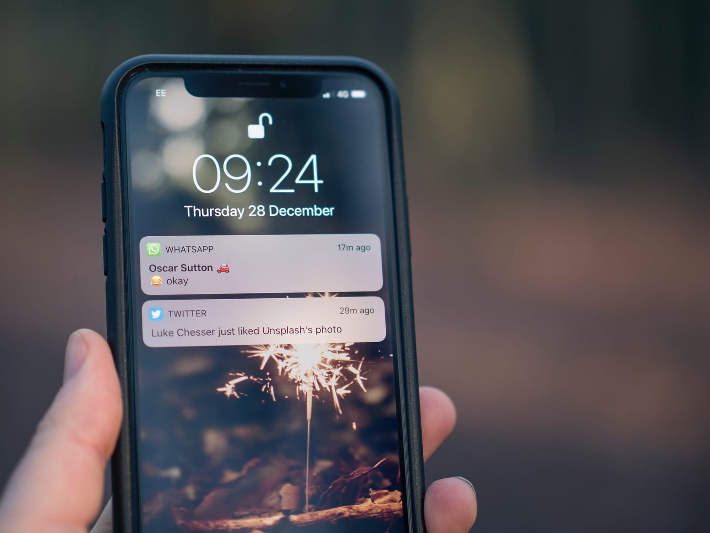 Photo of WhatsApp message on a phone. Jamie Street / Unsplash