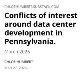Conflicts of interest around data center development in Pennsylvania.
