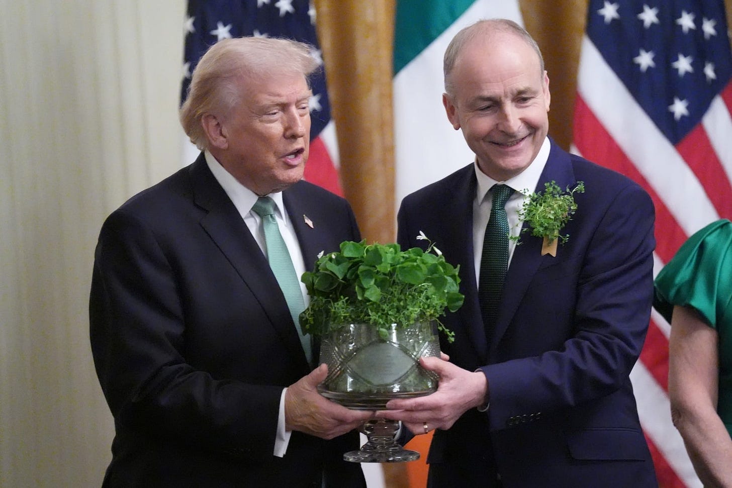 Donald Trump given shamrock as Micheal Martin urges co-operation | Belfast Telegraph Donald Trump given shamrock as Micheal Martin urges co-operation | Belfast Telegraph