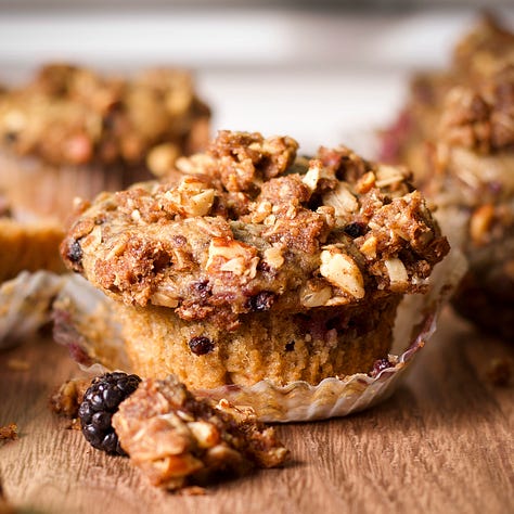 Six different berry packed muffin recipes.
