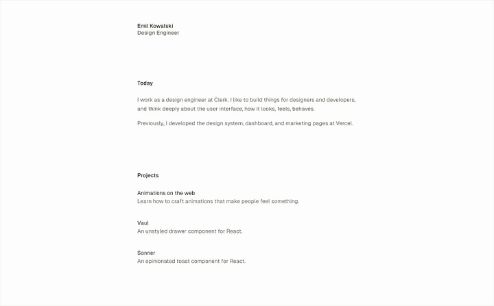 Collection of clean and minimalistic interfaces or websites