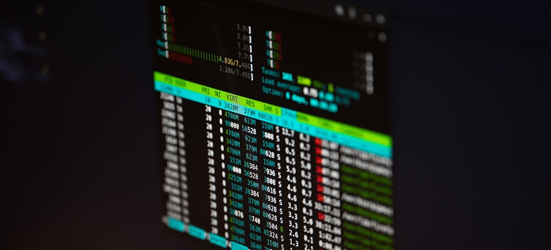 a computer screen with a lot of data on it