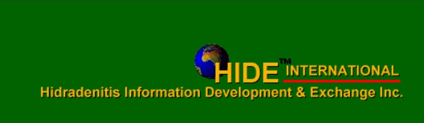 2001 logo of HIDE Intl., (Hidradenitis Information Development and Exchange Inc.) A global nonprofit for pwHS, by pwHS. Logo courtesy of Internet Archive Wayback Machine.